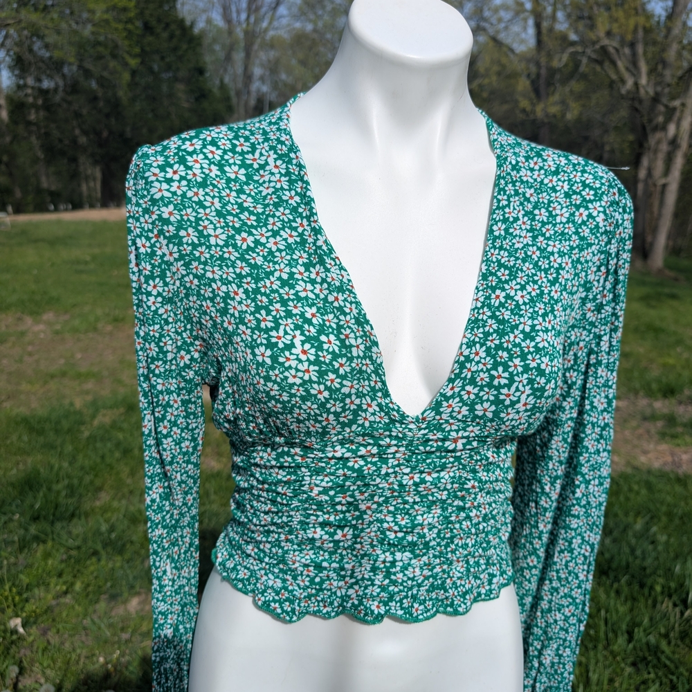 Petal & Pup Green Floral Blouse